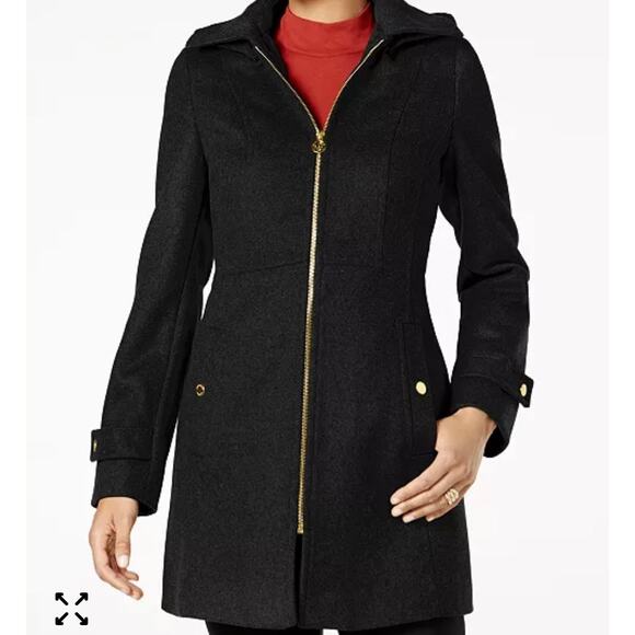 MICHAEL Michael Kors Zip-Front Walker Coat Size S Wool Blend Mid-Weight Winter - Picture 1 of 10
